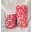 Set 2 lumanari cilindrice cu decor mandala